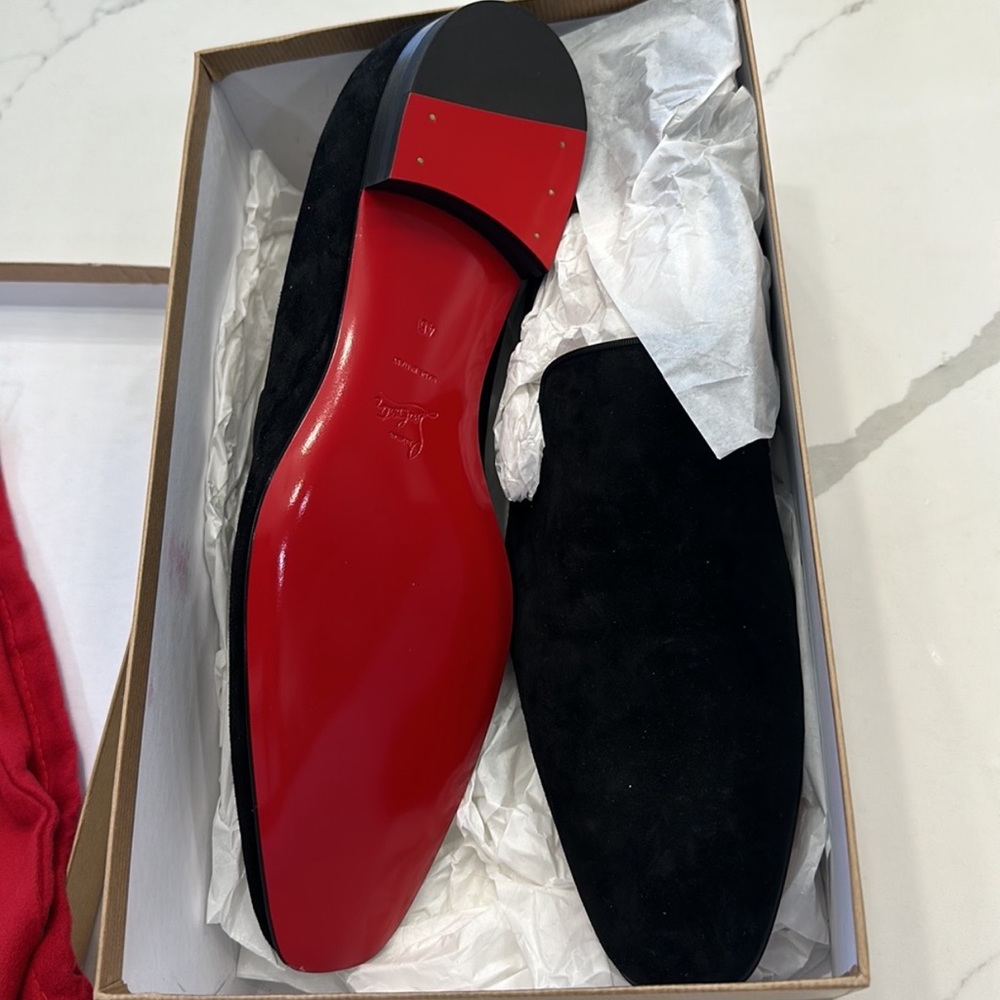 Christian Louboutin Black and Red Loafers